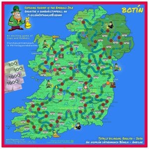 BOTÍN Irish Board Game – Learn Irish with Table Games & Jigsaws | Botin Ireland People playing BOTÍN bilingual Irish board game – learn Irish language with table games, Ireland jigsaws, and fun travel challenges.