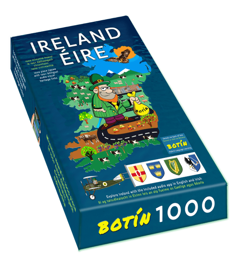 BOTÍN Irish Board Game – Learn Irish with Table Games & Jigsaws | Botin Ireland People playing BOTÍN bilingual Irish board game – learn Irish language with table games, Ireland jigsaws, and fun travel challenges.